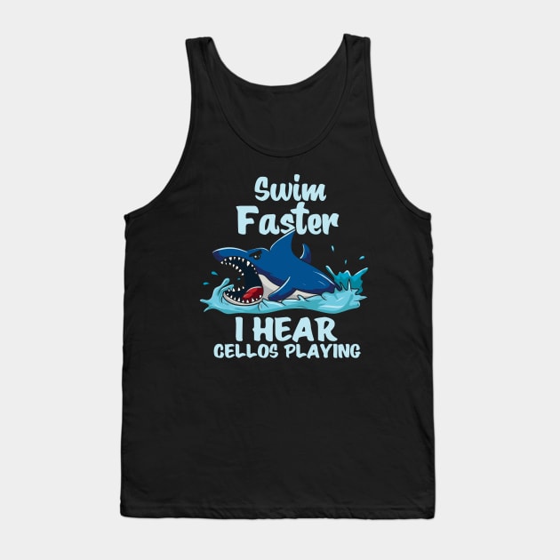 SHARK / SWIMMING: Swim Faster Gift Tank Top by woormle